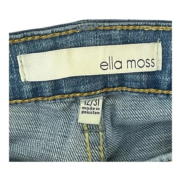 Ella Moss High Waist Straight Leg Ankle Crop Jeans Light Wash Women Size 12/31 - Picture 6 of 9